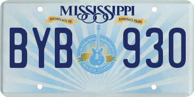 MS license plate BYB930