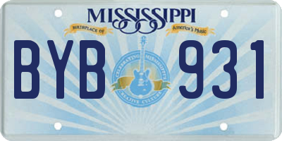 MS license plate BYB931