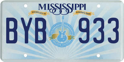 MS license plate BYB933