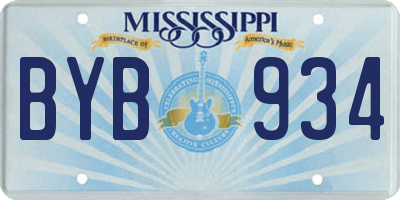 MS license plate BYB934