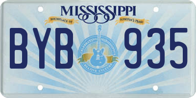 MS license plate BYB935