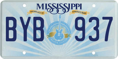 MS license plate BYB937