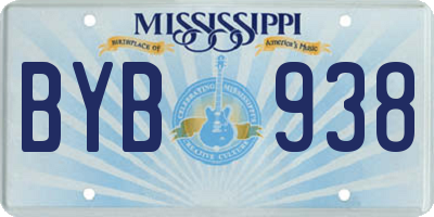 MS license plate BYB938