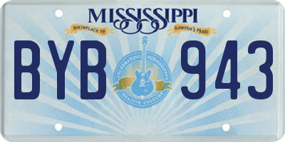 MS license plate BYB943