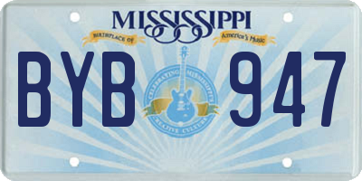 MS license plate BYB947