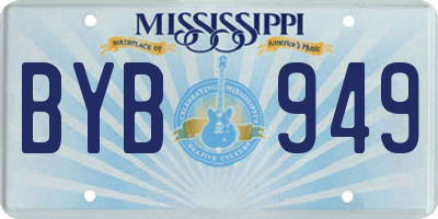 MS license plate BYB949