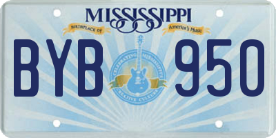 MS license plate BYB950