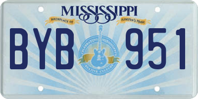 MS license plate BYB951
