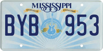 MS license plate BYB953