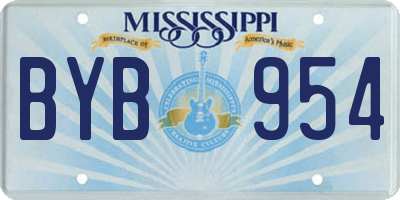 MS license plate BYB954
