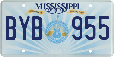 MS license plate BYB955