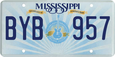 MS license plate BYB957