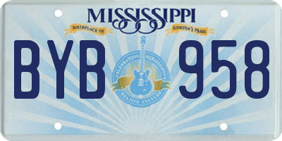 MS license plate BYB958