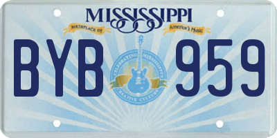 MS license plate BYB959