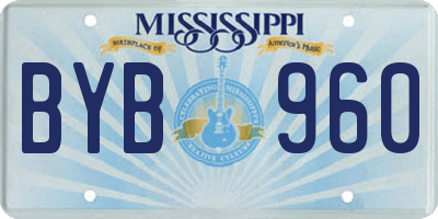 MS license plate BYB960