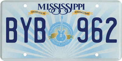 MS license plate BYB962