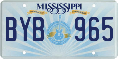 MS license plate BYB965