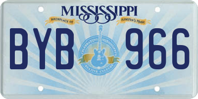 MS license plate BYB966