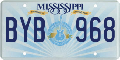 MS license plate BYB968