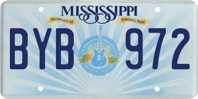 MS license plate BYB972
