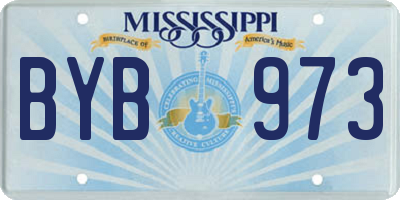 MS license plate BYB973
