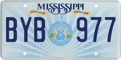 MS license plate BYB977