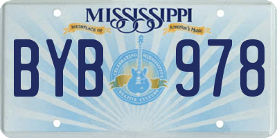 MS license plate BYB978
