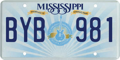MS license plate BYB981