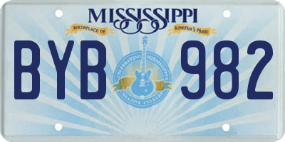 MS license plate BYB982