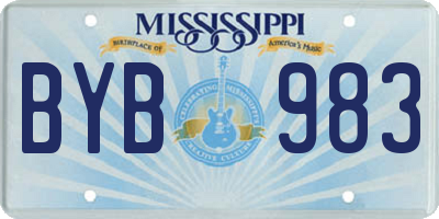 MS license plate BYB983