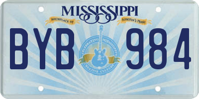 MS license plate BYB984