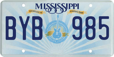 MS license plate BYB985