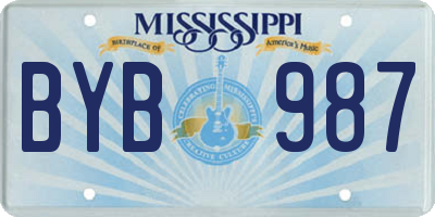 MS license plate BYB987