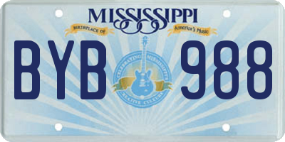 MS license plate BYB988