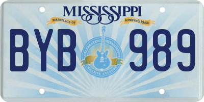 MS license plate BYB989