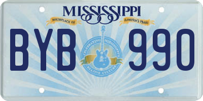 MS license plate BYB990
