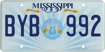MS license plate BYB992