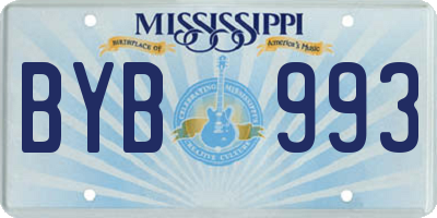 MS license plate BYB993