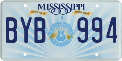 MS license plate BYB994