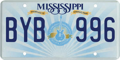 MS license plate BYB996
