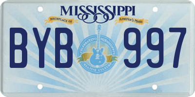 MS license plate BYB997
