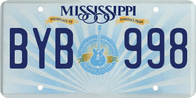 MS license plate BYB998