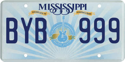 MS license plate BYB999
