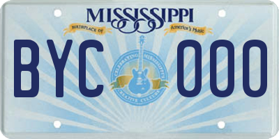 MS license plate BYC000