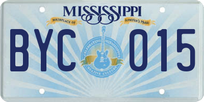 MS license plate BYC015