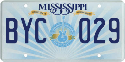 MS license plate BYC029