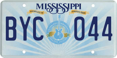 MS license plate BYC044