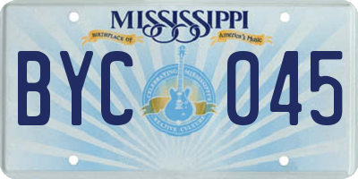 MS license plate BYC045