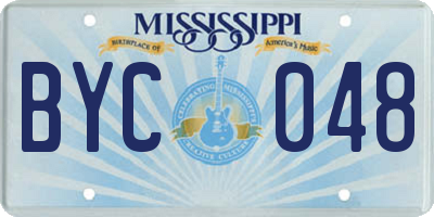 MS license plate BYC048