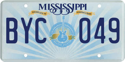 MS license plate BYC049